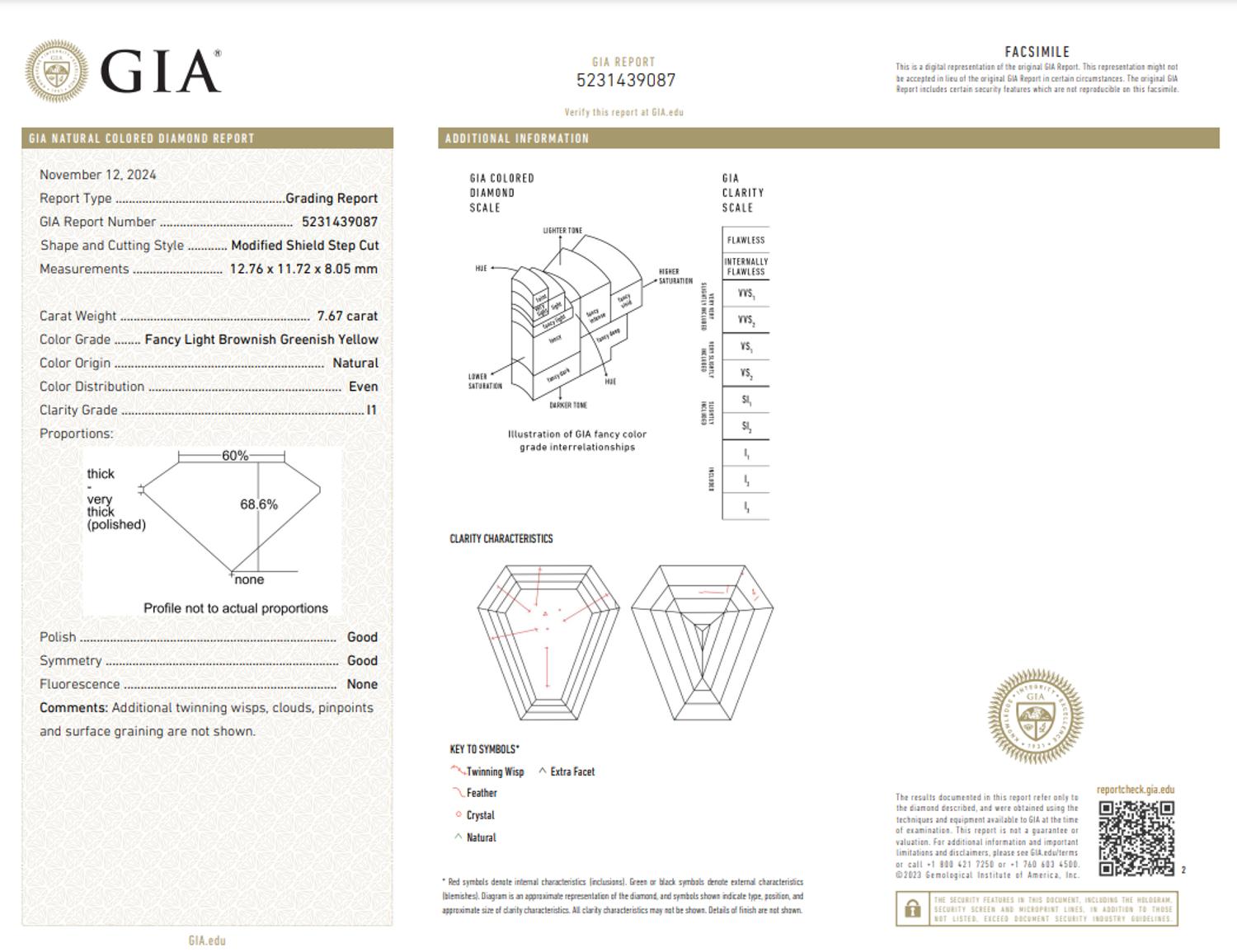 FANCY LIGHT BROWNISH GREENISH YELLOW DIAMOND AND DIAMOND NECKLACE