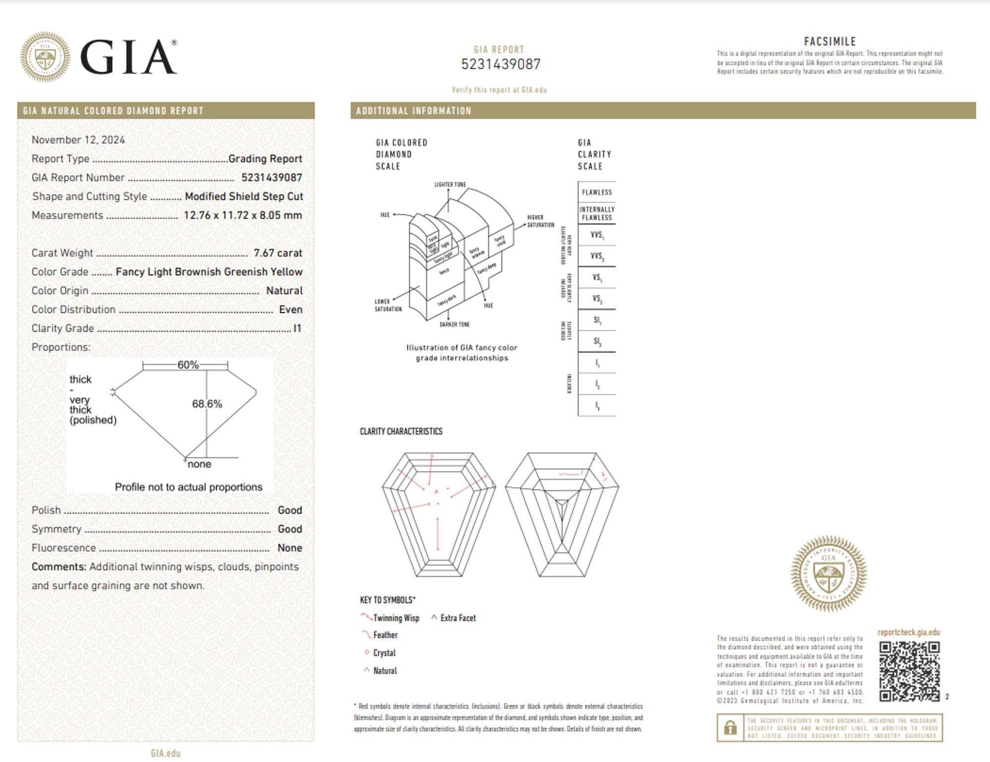 FANCY LIGHT BROWNISH GREENISH YELLOW DIAMOND AND DIAMOND NECKLACE