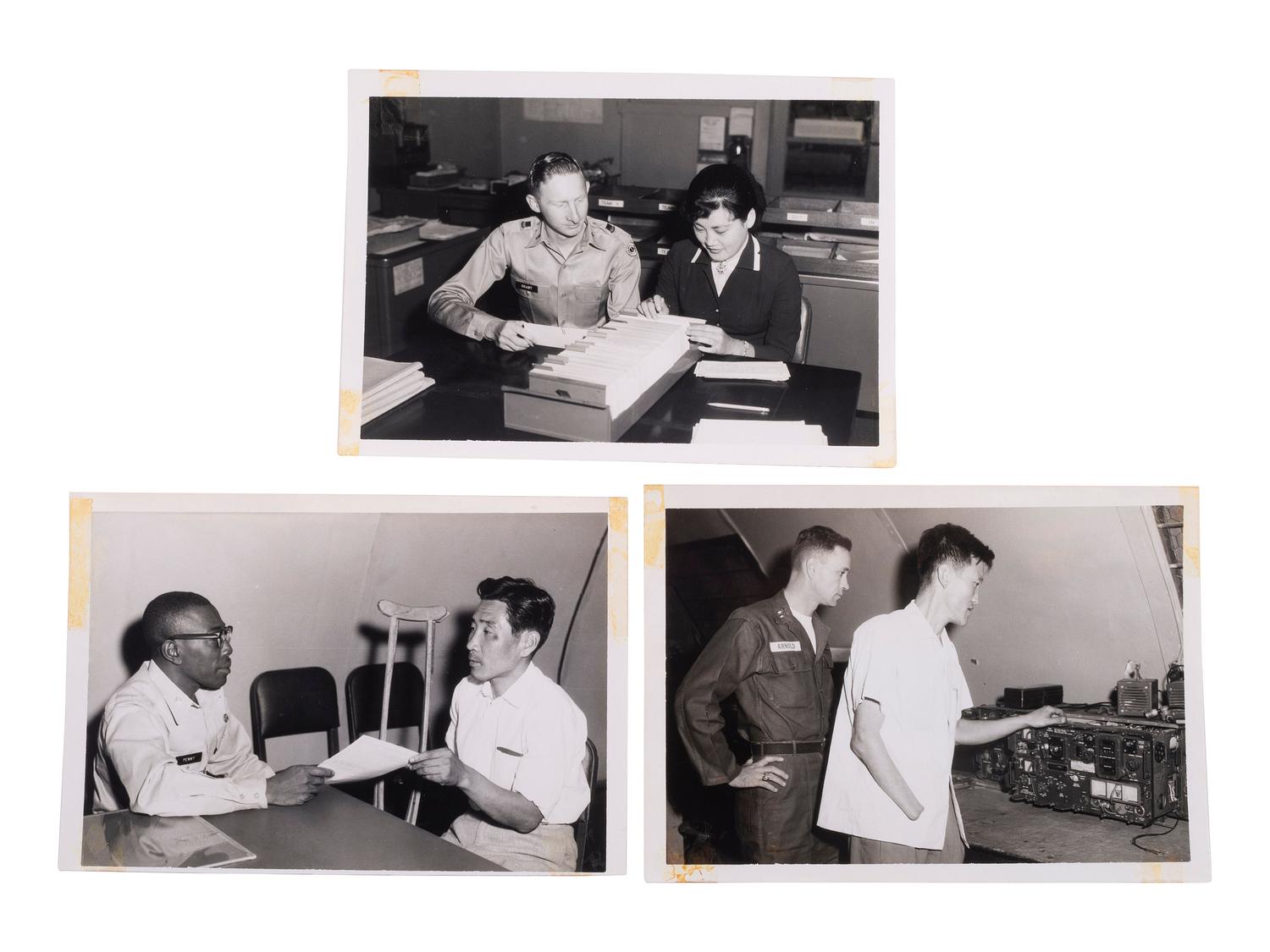 [KOREAN WAR]. Album containing photographs taken in Korea, incl. soldiers and local subjects.
