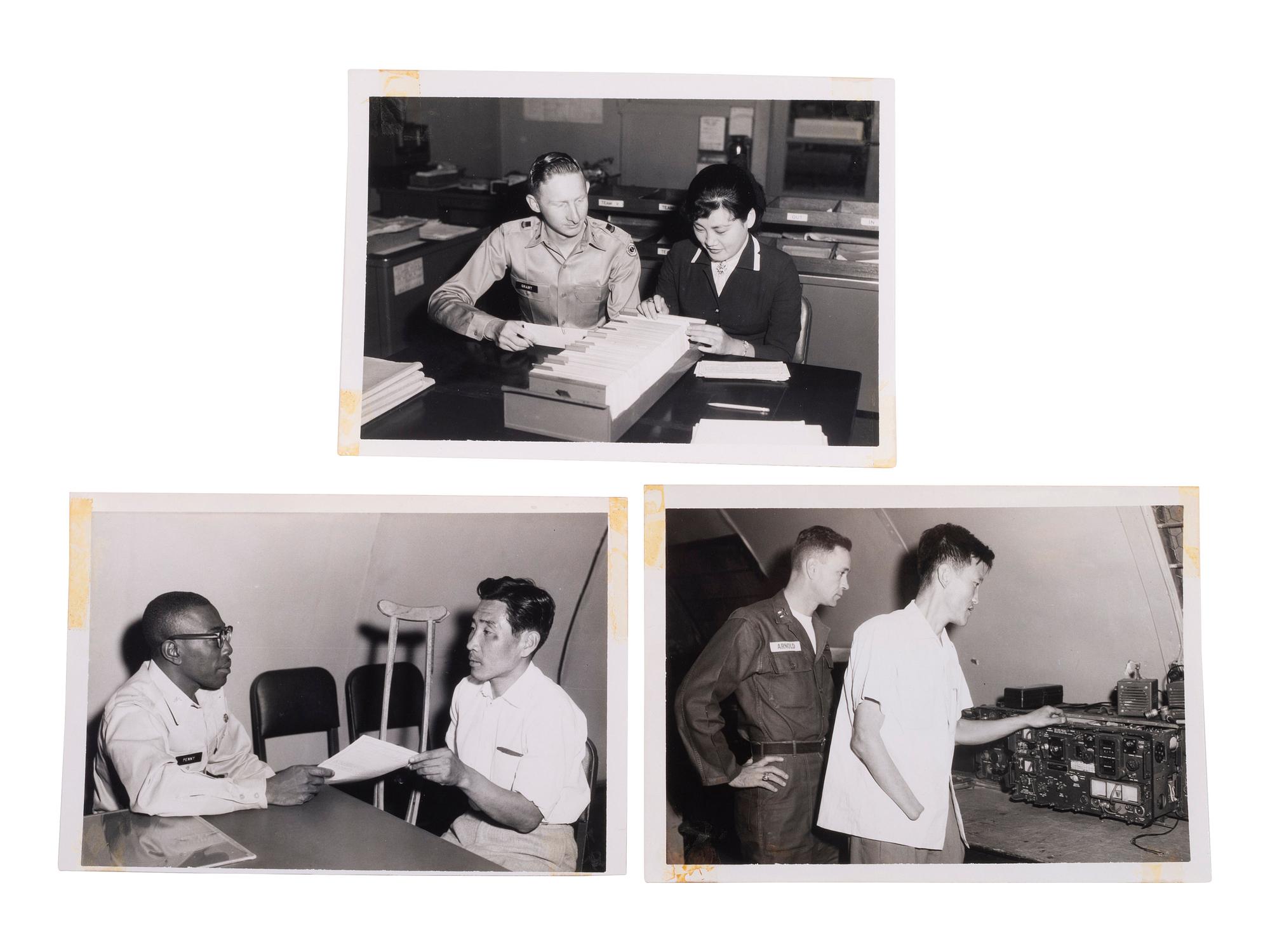 [KOREAN WAR]. Album containing photographs taken in Korea, incl. soldiers and local subjects.