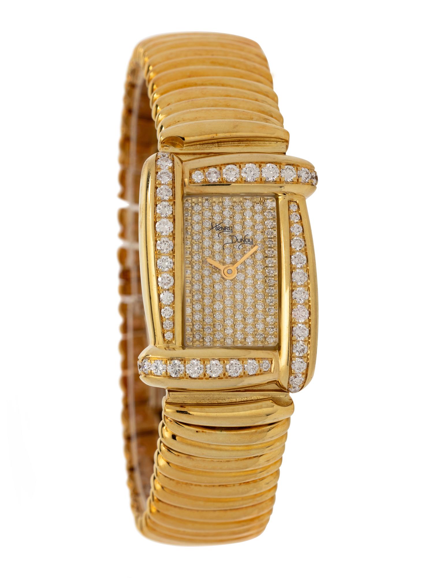 HENRY DUNAY, DIAMOND AND YELLOW GOLD WATCH