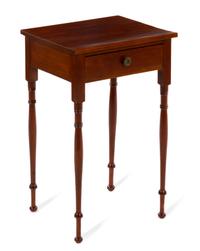 An American Mahogany Side Table Height 27 3/4 x width 17 3/4 x depth 14 7/8 inches.