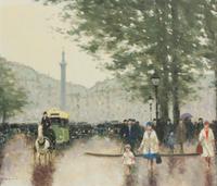 Andre Gisson, (American, 1921-2003), Street Scene, Paris