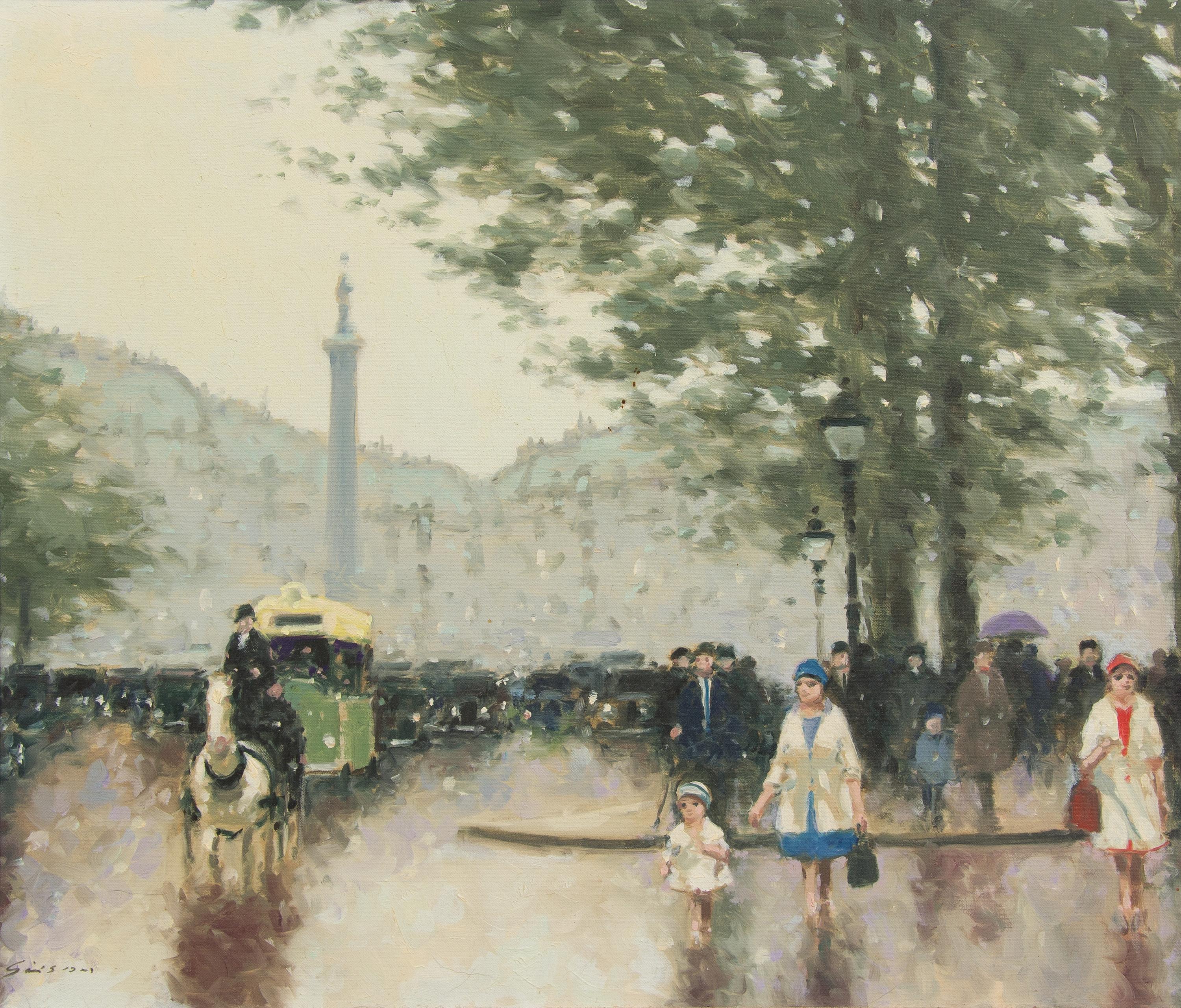 Andre Gisson, (American, 1921-2003), Street Scene, Paris