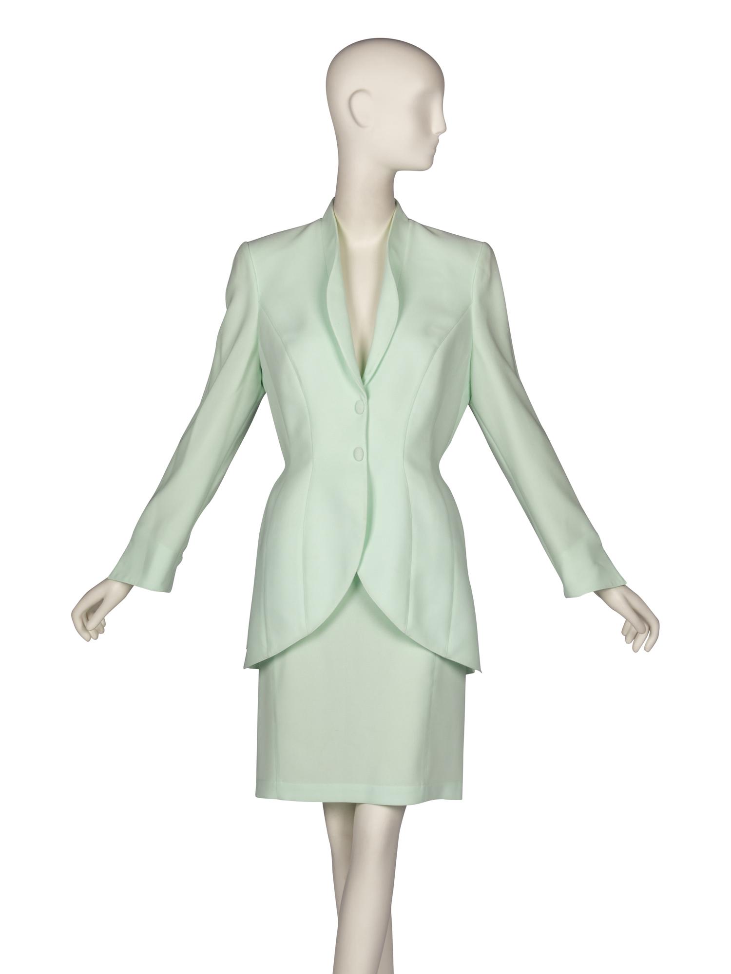 Thierry Mugler Seafoam Green Skirt Suit