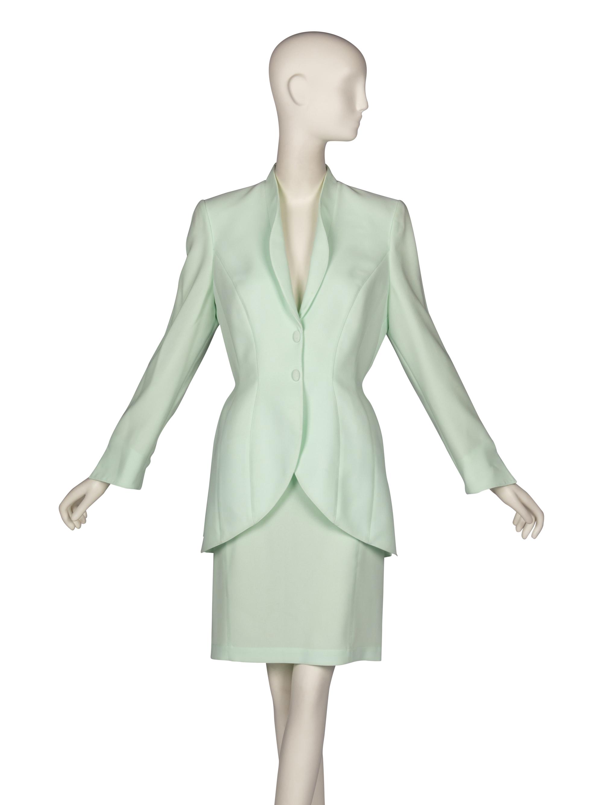 Thierry Mugler Seafoam Green Skirt Suit