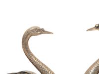 A Pair of American Silver Swan Table Ornaments