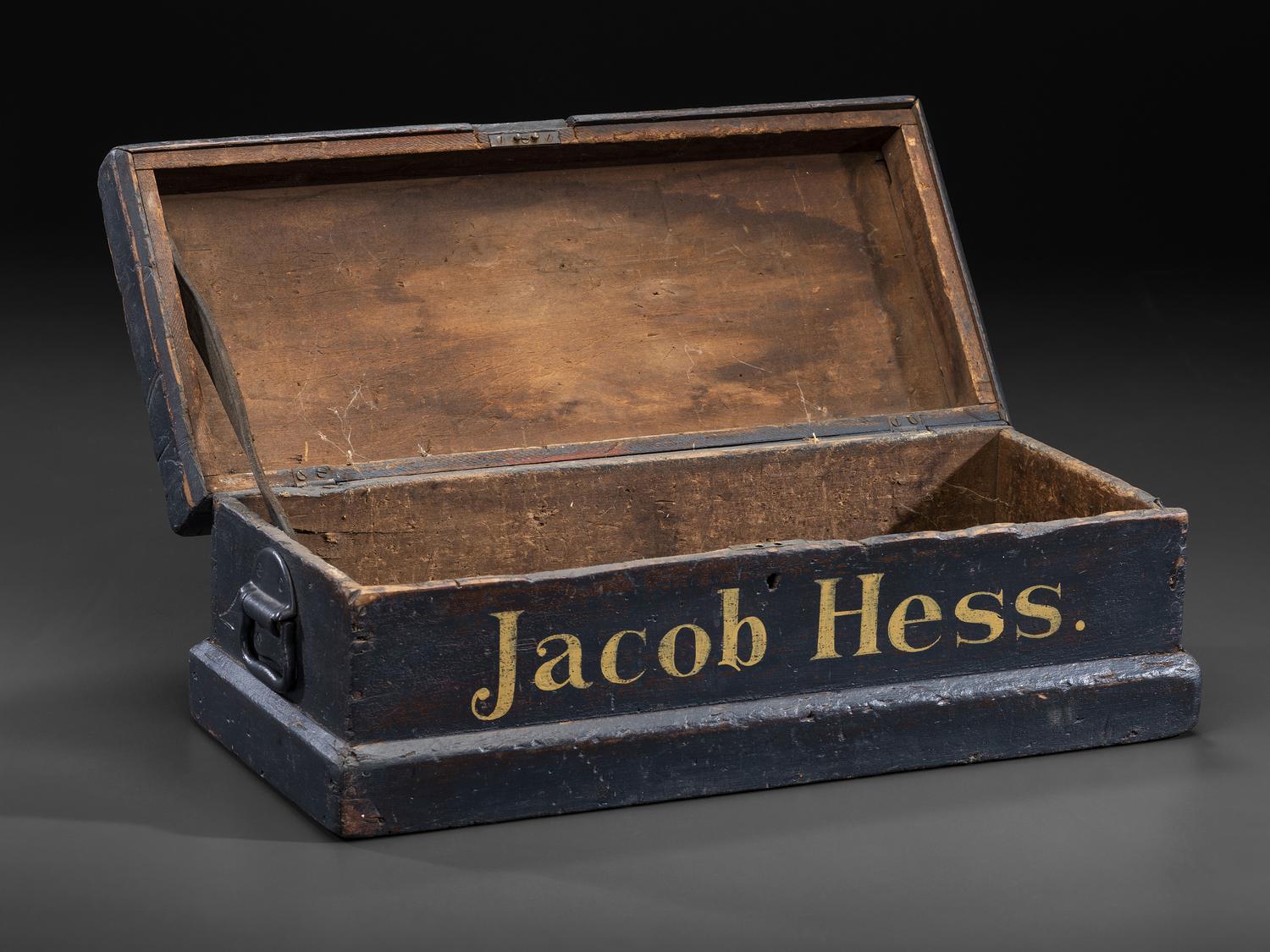 A Folk Art Carved and Painted Box