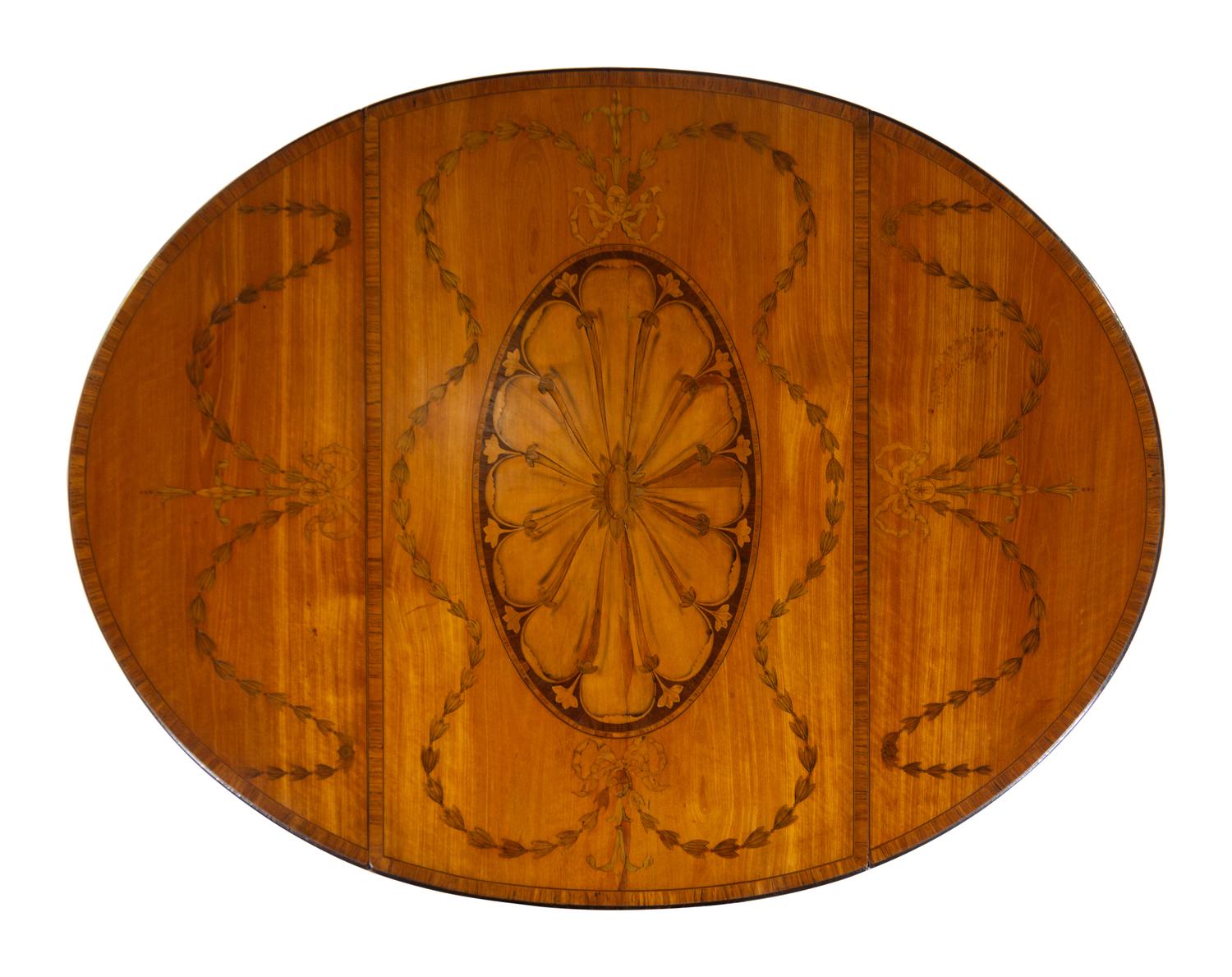 A George III Adam Style Marquetry Inlaid Satinwood Pembroke Table