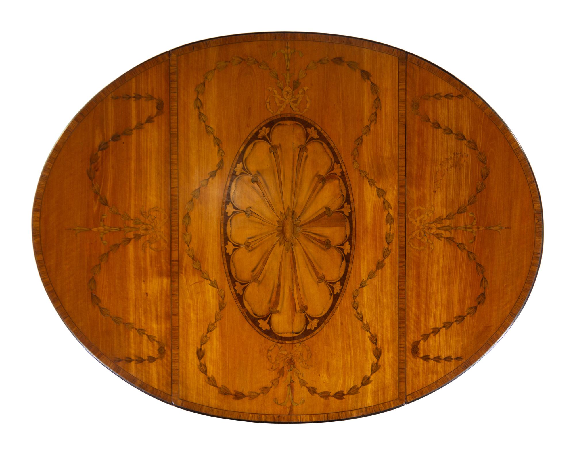 A George III Adam Style Marquetry Inlaid Satinwood Pembroke Table