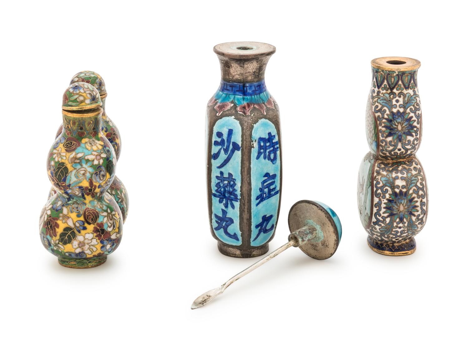 Six Chinese Metal Snuff Bottles