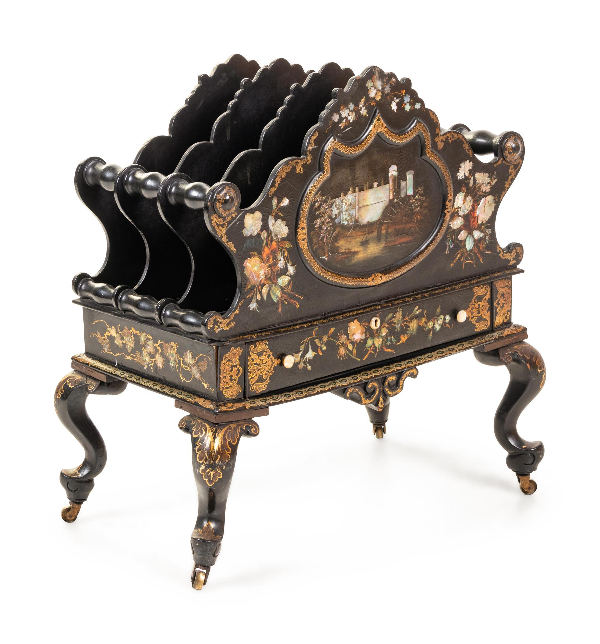 A Victorian Papier-Mache Canterbury