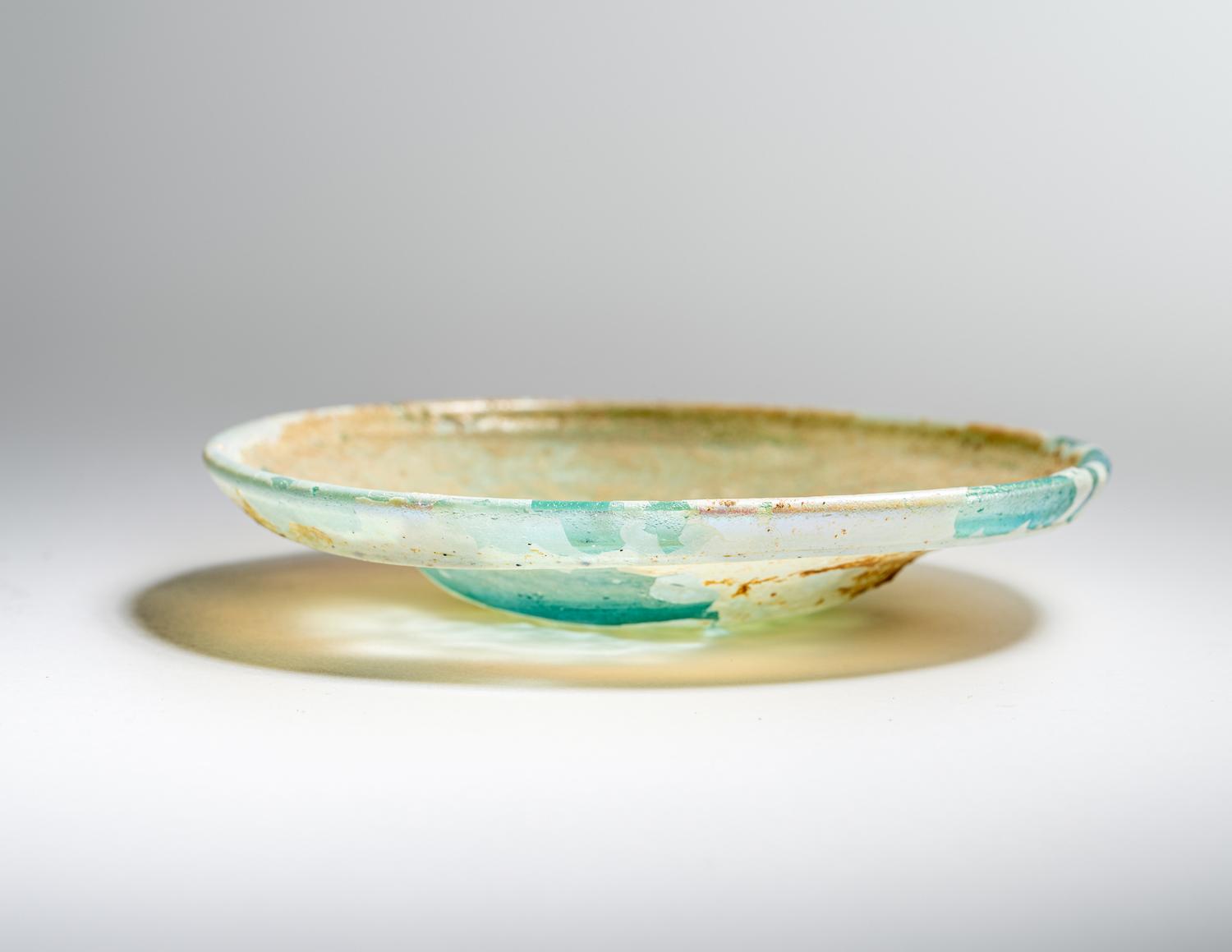 A Roman Light Blue Glass Dish