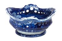 A Staffordshire Blue Transfer Fruit Bowl, Clews Height 5 1/2 x width 11 inches.