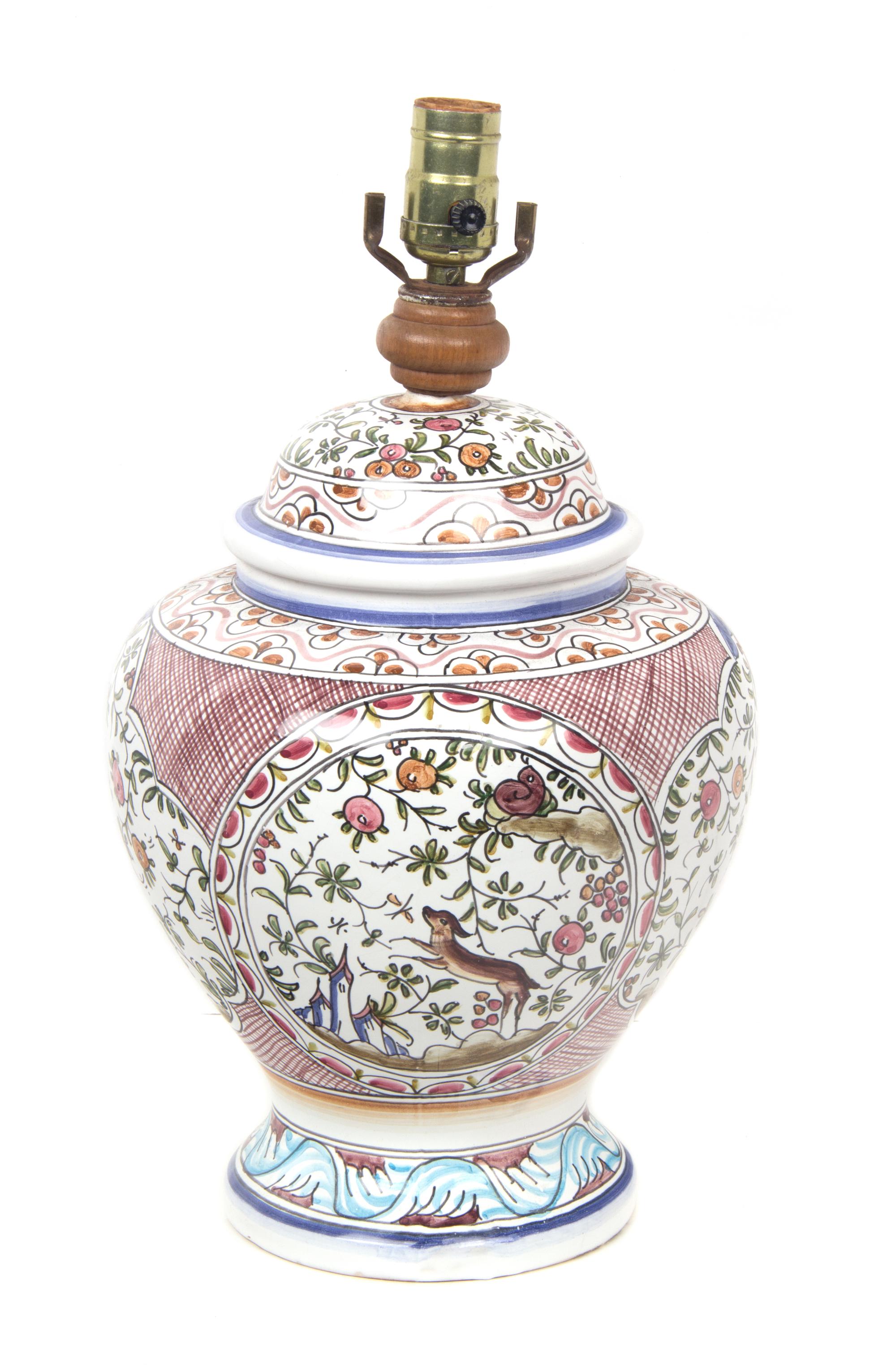 A Ceramic Table Lamp Height overall 16 1/2 inches.