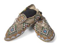 Apache Beaded Hide Moccasins