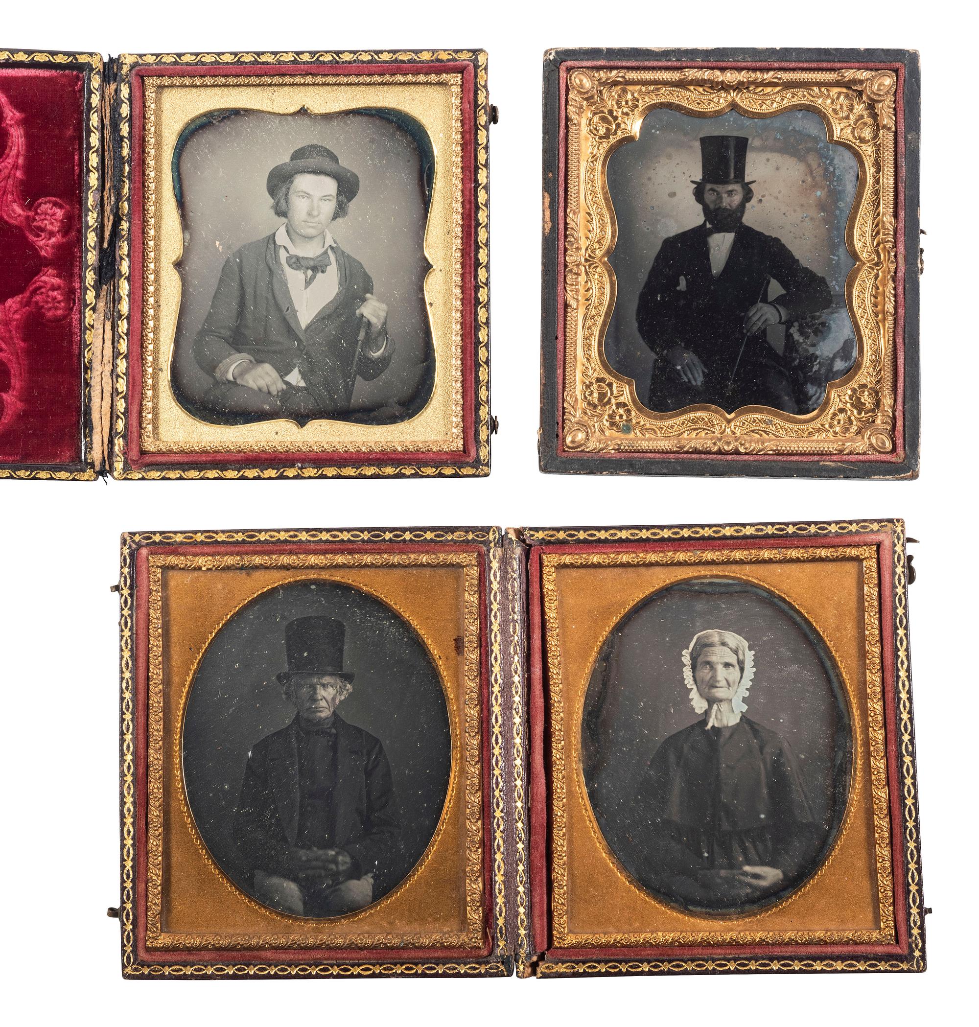 [EARLY PHOTOGRAPHY]. A collection of 26 portraits of subjects with hats.