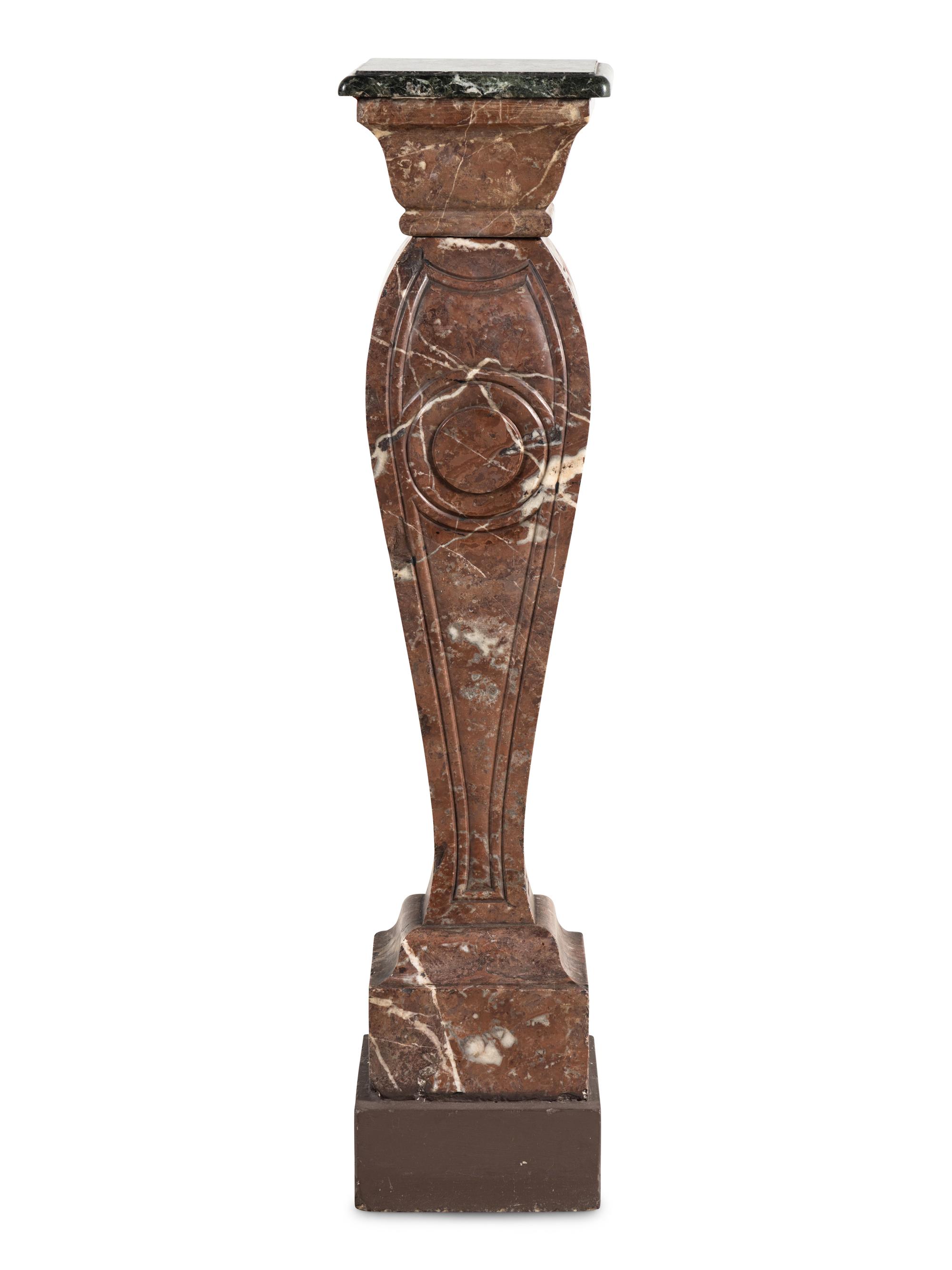 An Italian Red-Veined Marble Pedestal