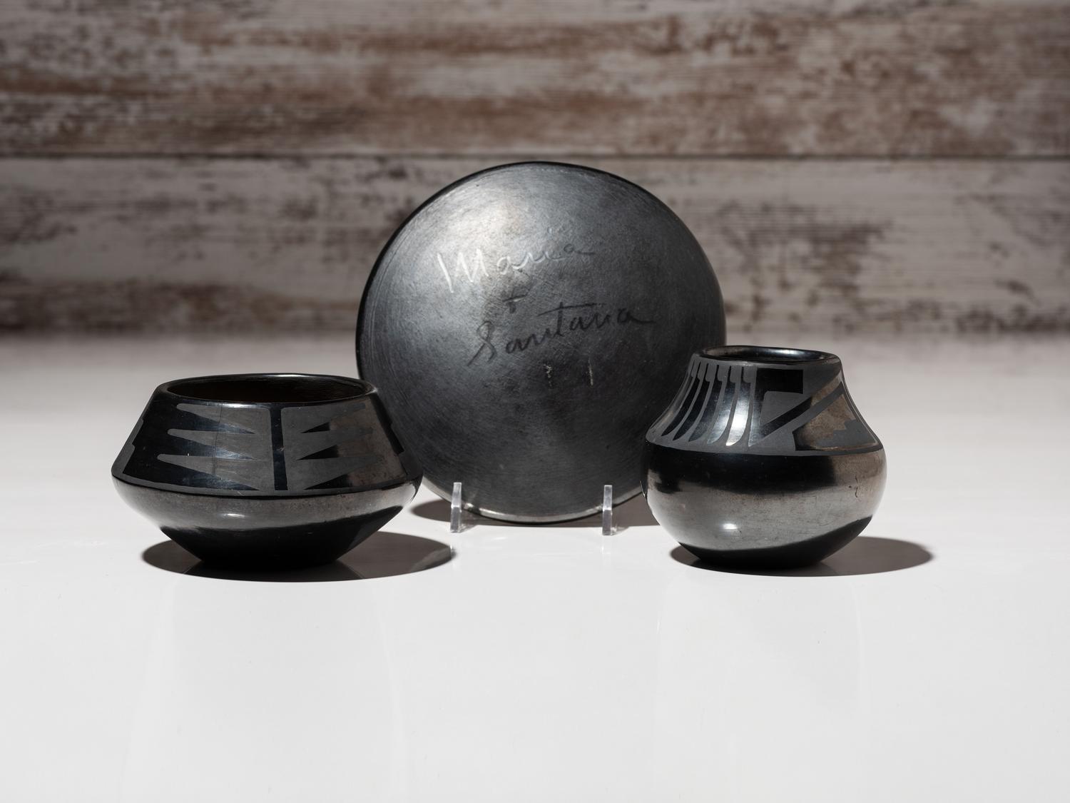 Blackware Pottery with Gunmetal Finish