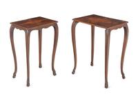 A Pair of Italian Marquetry Nesting Tables
