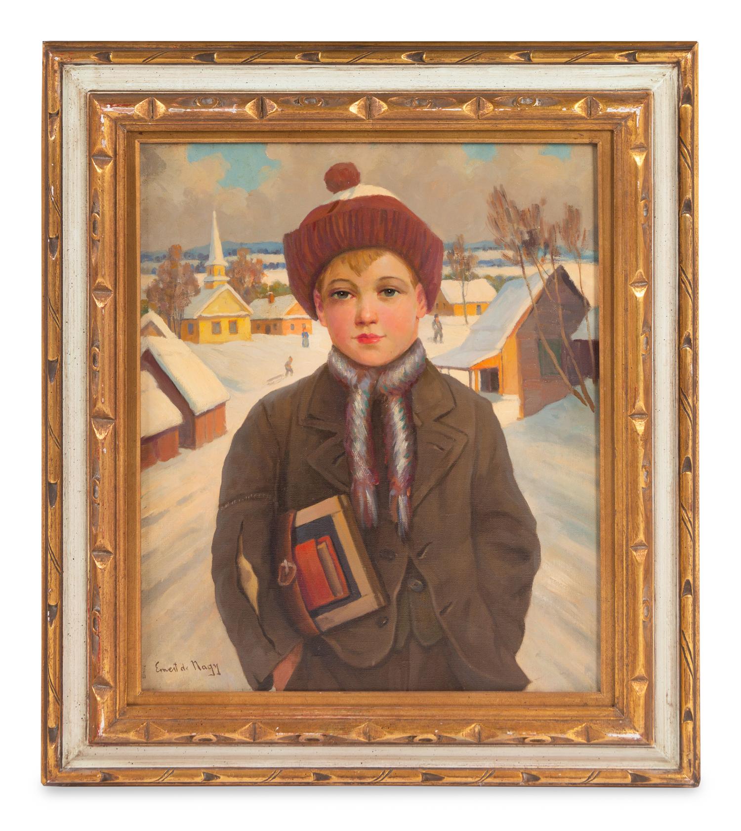 Boy in Winter Scene