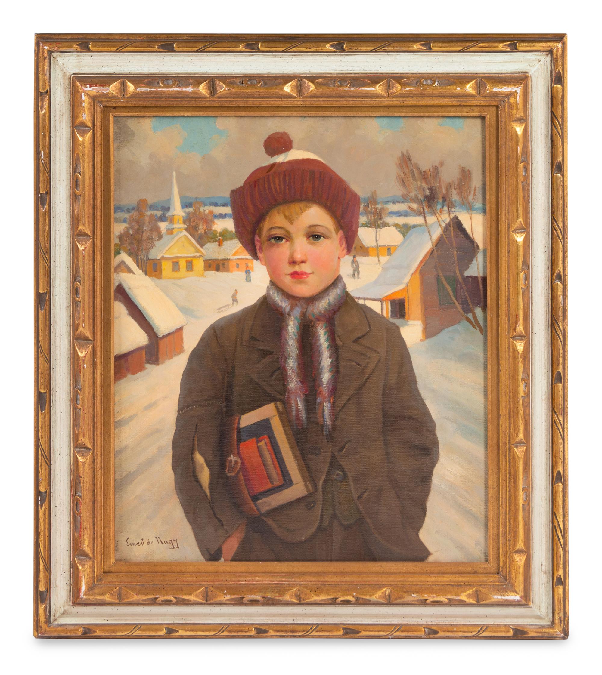 Boy in Winter Scene