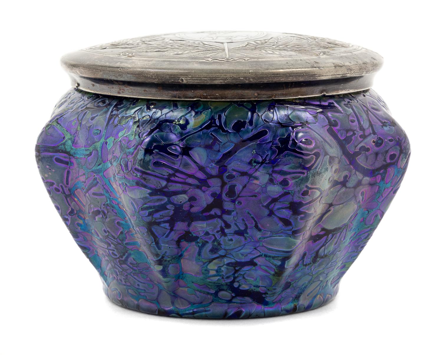 An Austrian Iridescent Glass Jar