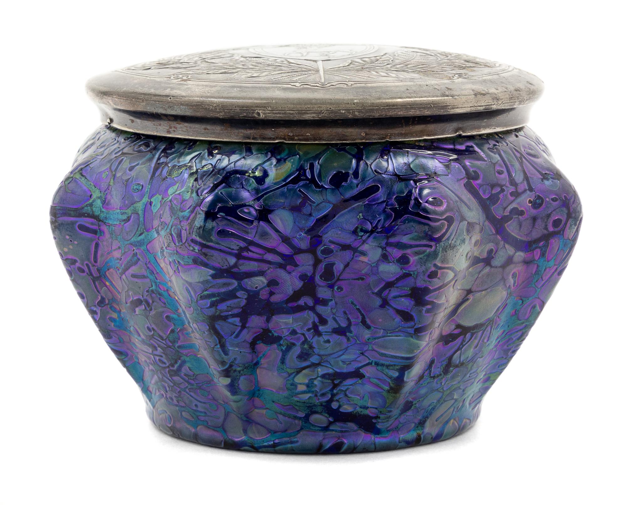 An Austrian Iridescent Glass Jar