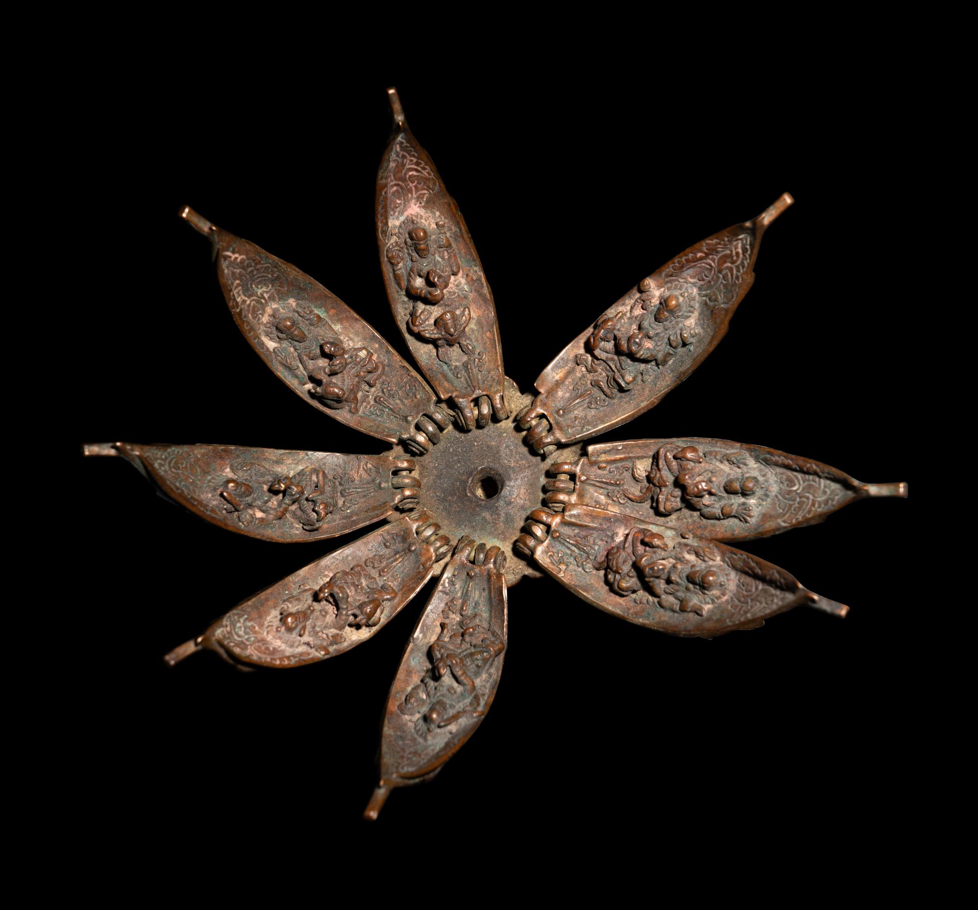 A Rare Nepalese Copper Lotus Mandala