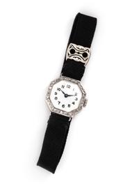 A Platinum, Yellow Gold and Diamond Wristwatch,