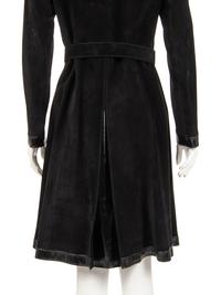 Gucci Suede and Leather Trimmed Coat with Belt, 1970s