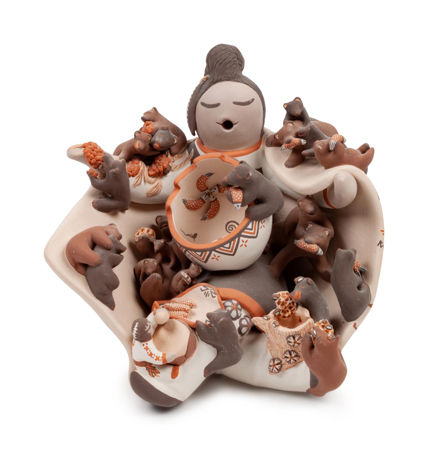 Pottery Storyteller, with little bears
