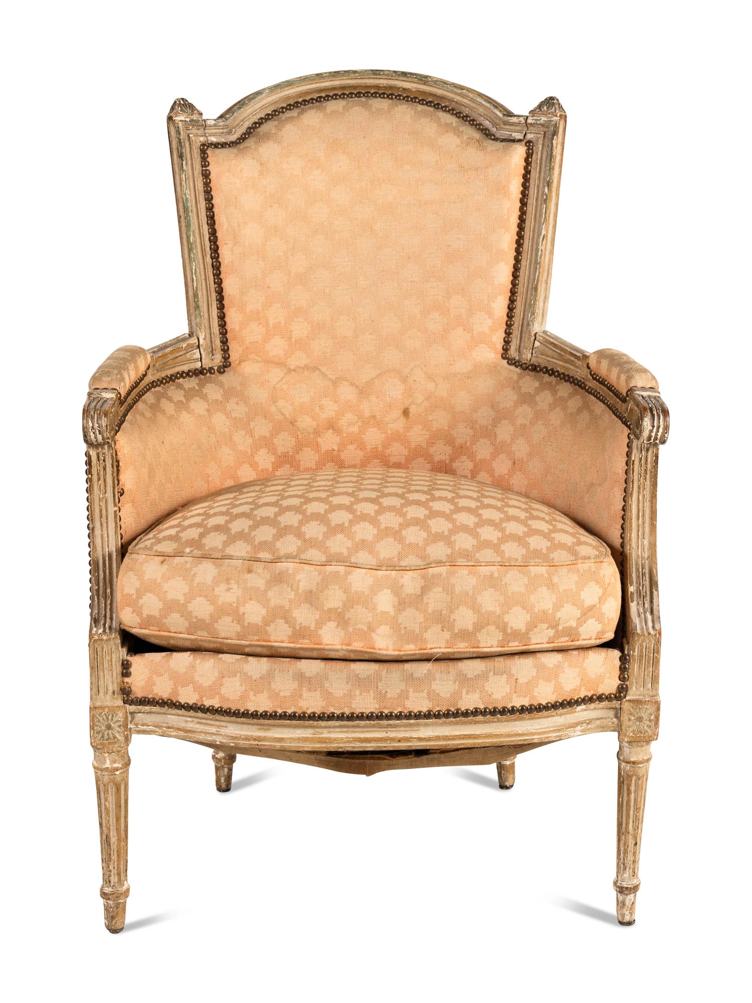 A Louis XVI Painted Bergere