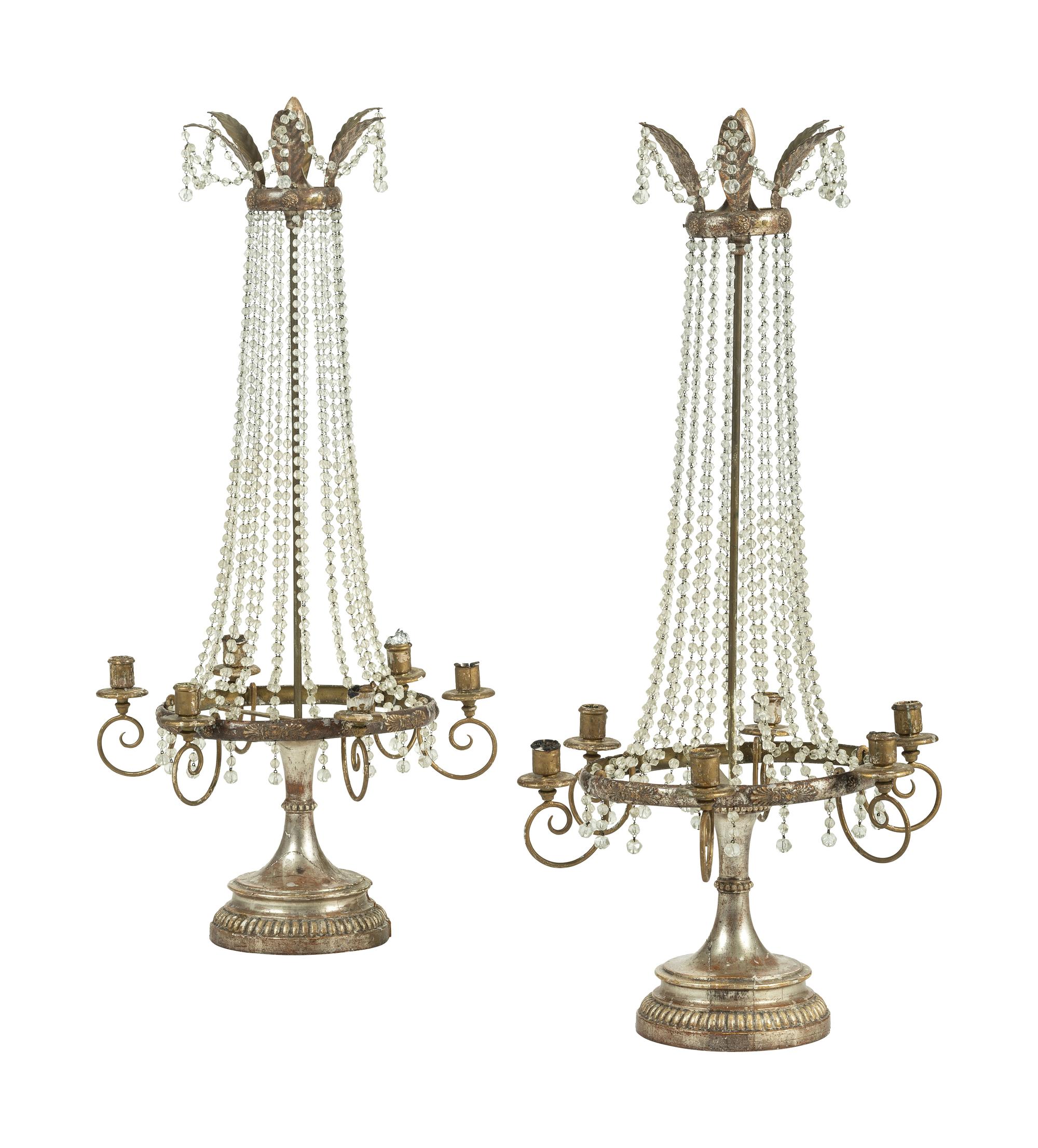 A Pair of Neoclassical Six-Light Candelabra
