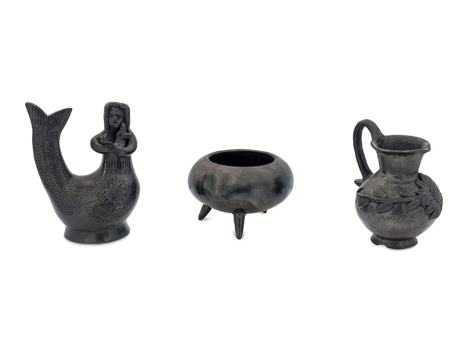 Three Dona Rosa Blackware Articles
