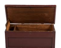A Late Country Federal Red Painted Cherrywood Blanket Chest