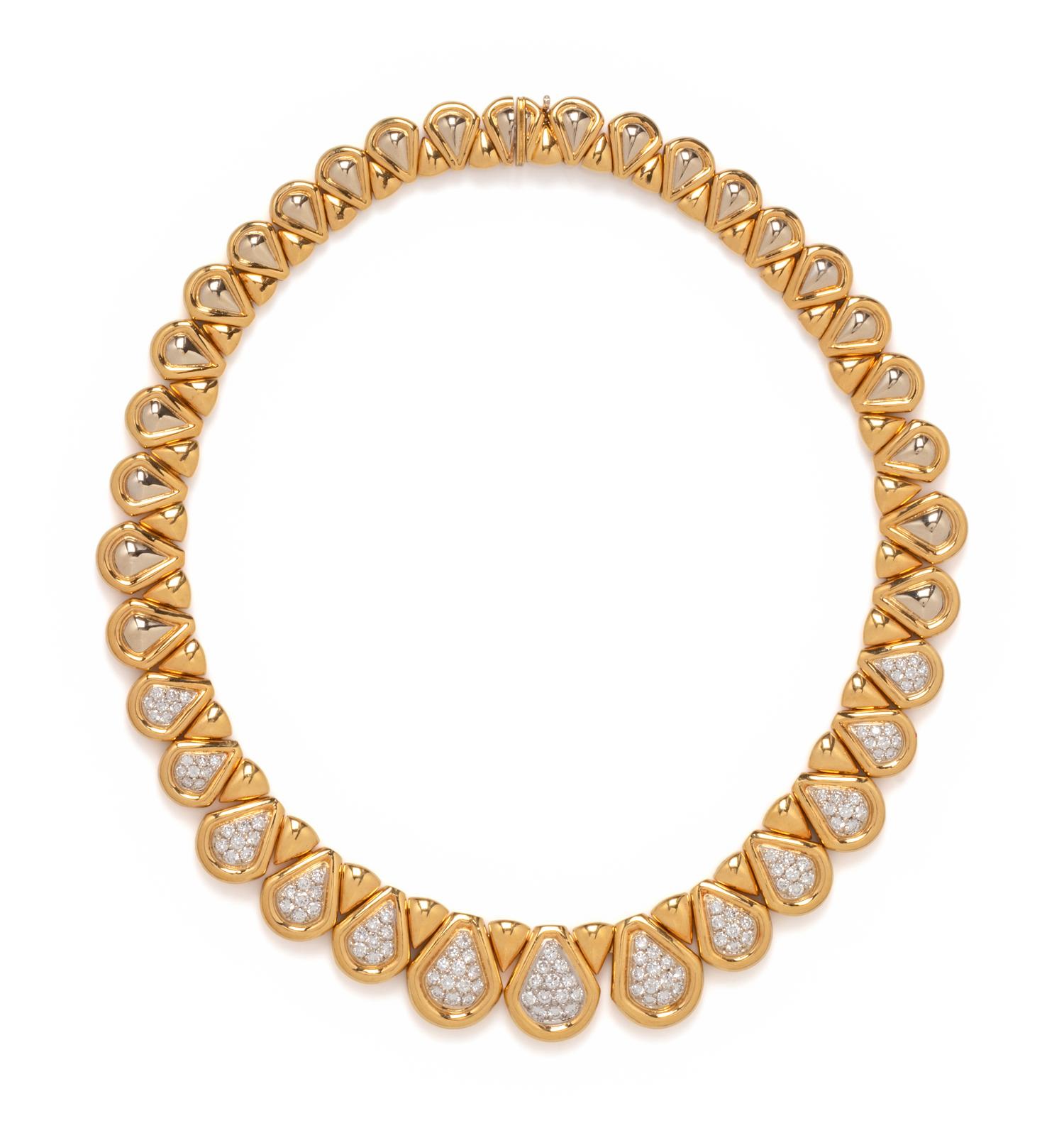 BICOLOR GOLD AND DIAMOND NECKLACE