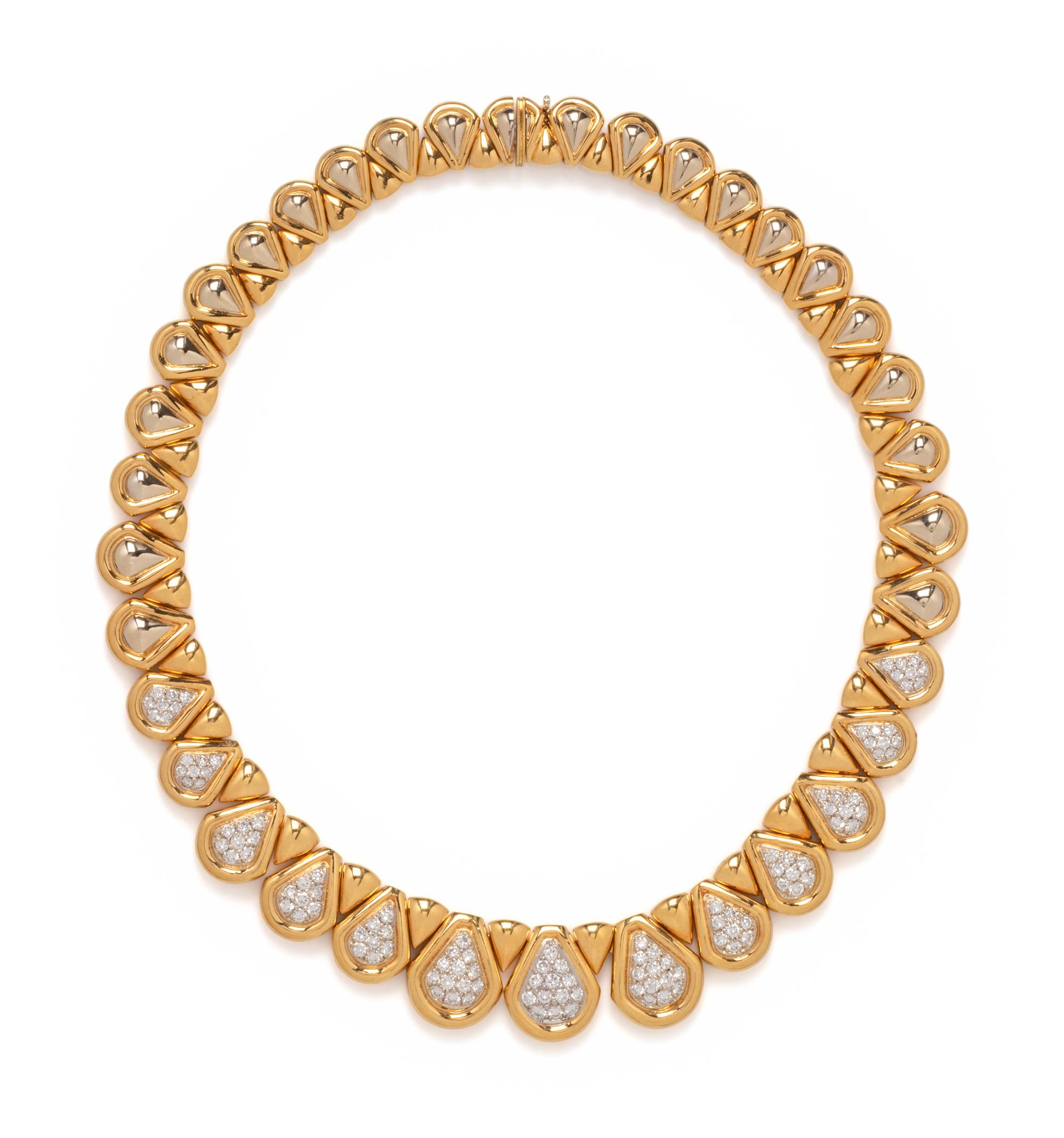 BICOLOR GOLD AND DIAMOND NECKLACE