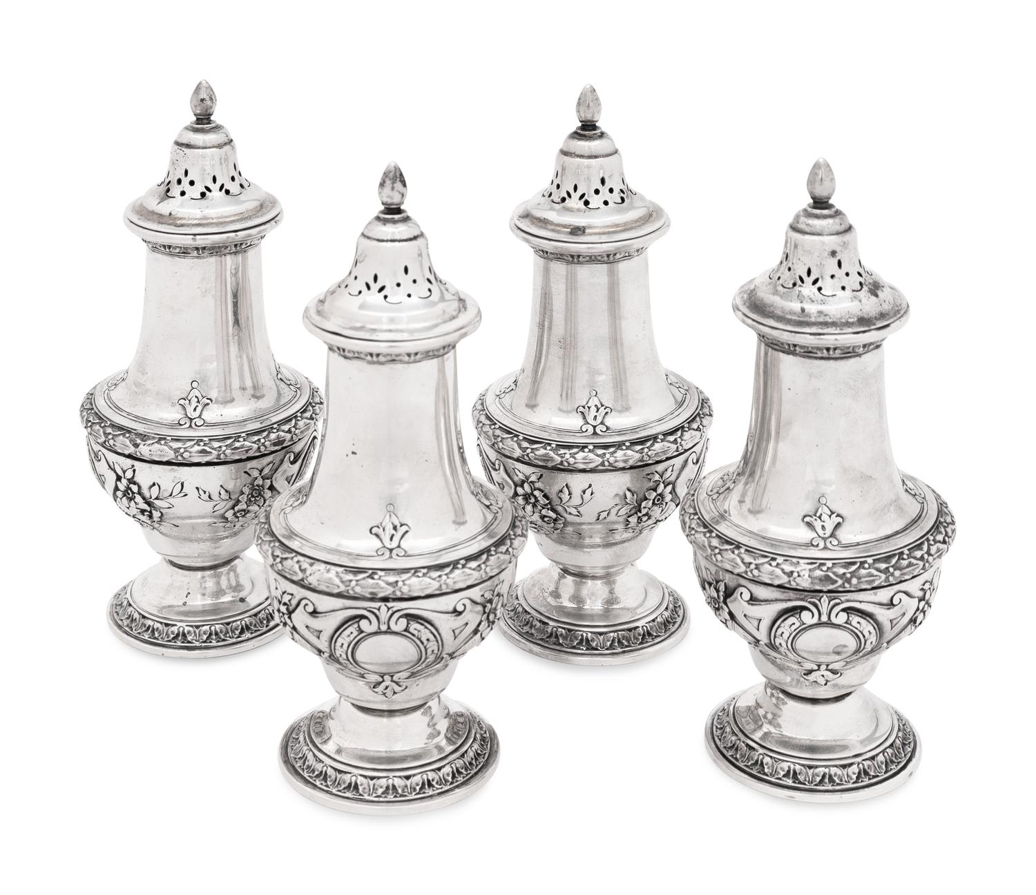 A Set of Four American Silver Casters