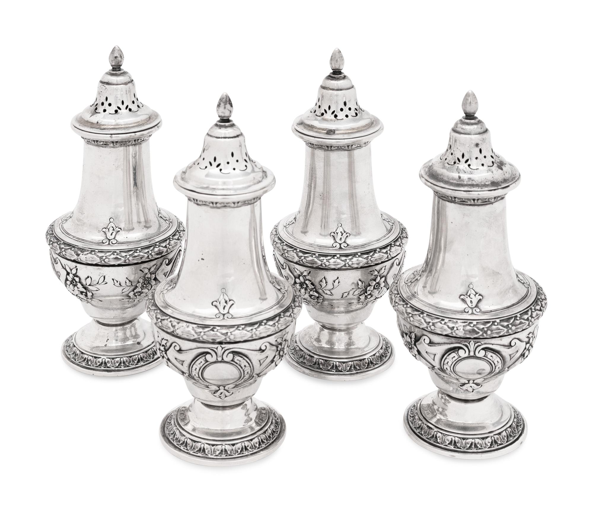 A Set of Four American Silver Casters