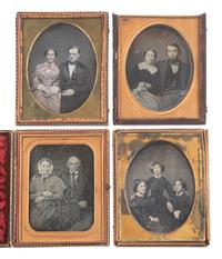 [EARLY PHOTOGRAPHY]. 8 half plate daguerreotype portraits of pairs and trios of subjects.