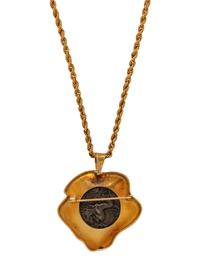YELLOW GOLD AND ANCIENT GREEK COIN PENDANT/NECKLACE