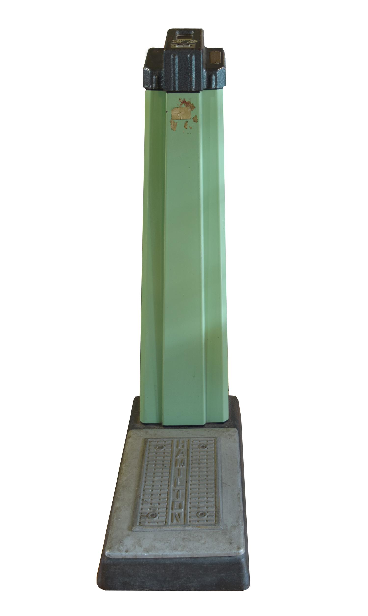 An Art Deco Stand-Up Scale 11" W x 21.5" D x 40.5" H — United States, Circa 1920