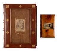 [BINDINGS - RECLAIMED WOOD]. A pair of titles, comprising: