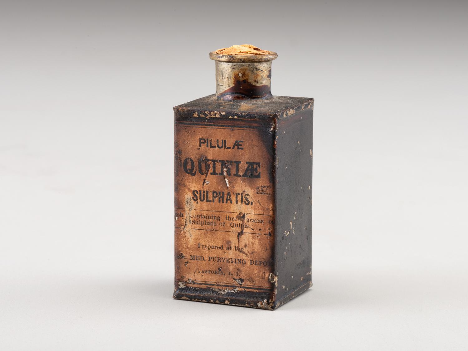 [CIVIL WAR -- MEDICINE]. Government issued quinine tin.