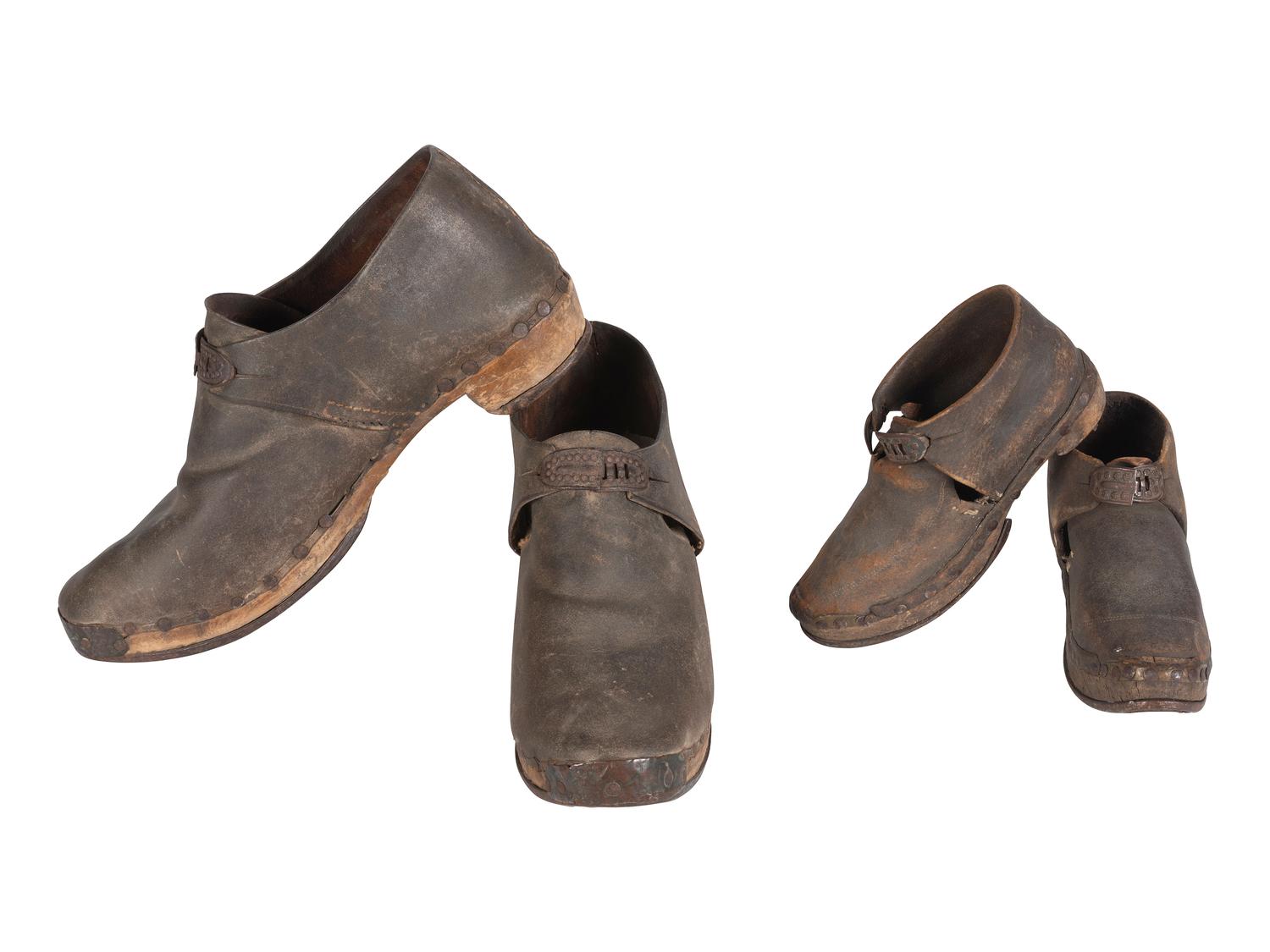[CIVIL WAR]. Two pairs of Civil War-era southern manufactured shoes, including a scarce salesman's sample.