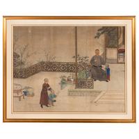 A Chinese Painting of a Scholar’s Studio, 19th Century — 清中期 行樂圖