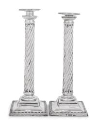 A Pair of Victorian Silver Candlesticks