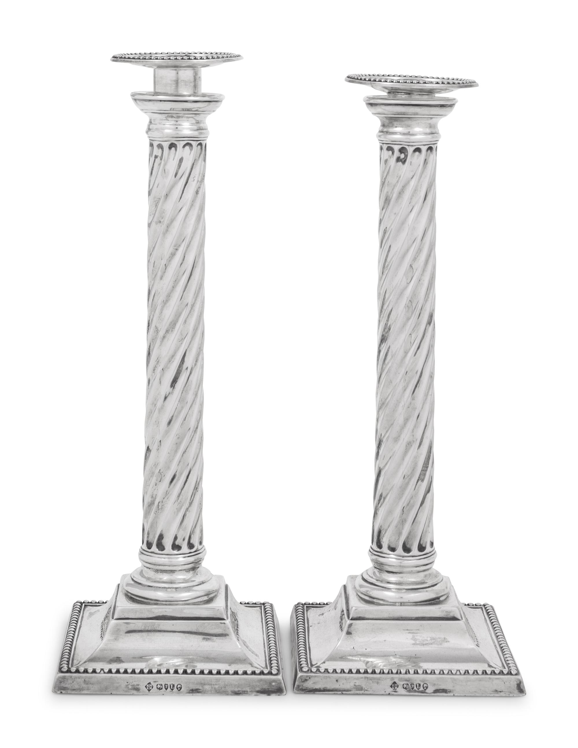 A Pair of Victorian Silver Candlesticks