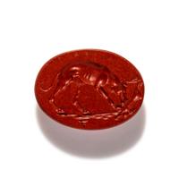 A Roman Red Jasper Ring Stone with a Coursing Hound and Hare